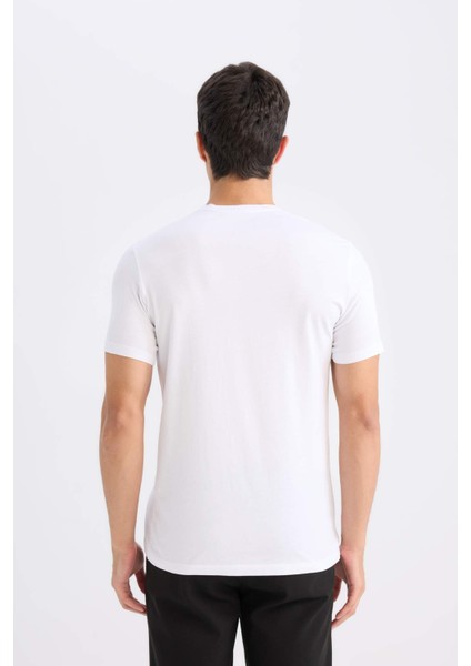 Slim Fit Dar Kesim Bisiklet Yaka Modal Karışımlı Pamuklu Basic Düz Siyah Kısa Kollu Tişört M6606AZ24AU