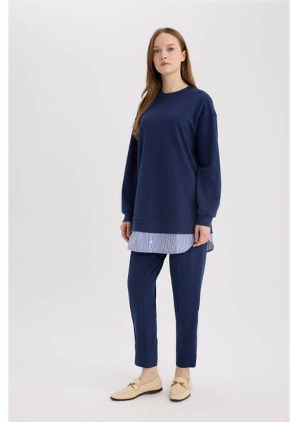 Harem Basic Düz Sweatshirt Kumaşı Pantolon D9363AX25SP