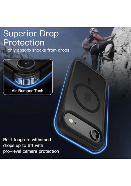 iPhone 17 Air Kılıf Magsafe Manyetik Şarj Mat Buzlu Şeffaf Renkli Hassas Buton Kamera Korumalı Kapak indirimleri