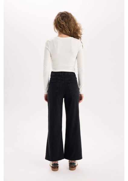 Culotte Yüksek Bel Uzun Jean Pantolon E2159AX24WN
