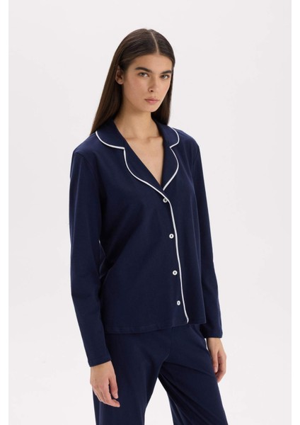 Pijama Takımı Regular Fit Uzun Kollu Üst Uzun Altı-Fall in Love E2246AXNS