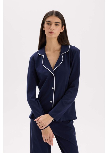 Pijama Takımı Regular Fit Uzun Kollu Üst Uzun Altı-Fall in Love E2246AXNS