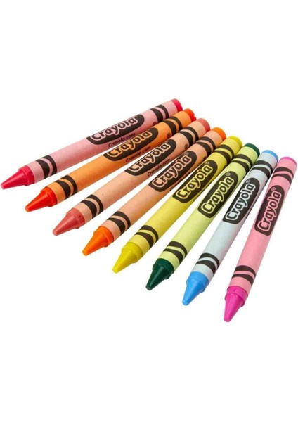 8 Neon Crayons-Amerikan-Nontoxic-8 Neon Renk Mum Boya Seti modelleri