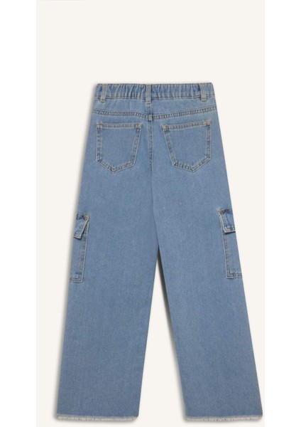 Kız Çocuk Wide Leg Kargo Geniş Bol Paça Jean Pantolon E2304a825sp