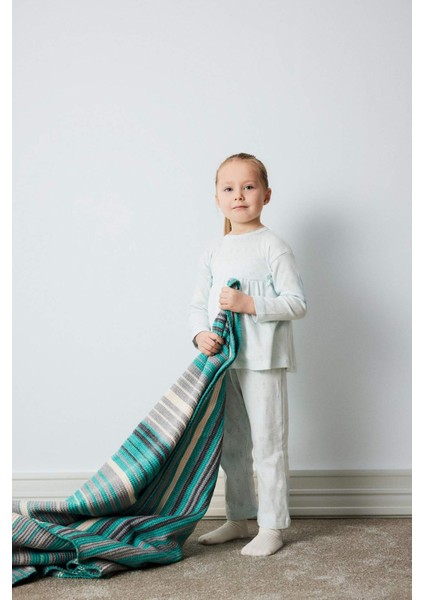 Kız Bebek Pijama Takımı Ribana Uzun Kollu Üst Beli Lastikli Uzun Alt E0766A525SP