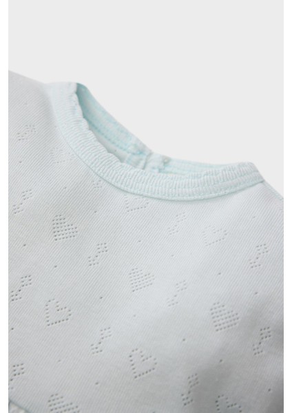 Kız Bebek Pijama Takımı Ribana Uzun Kollu Üst Beli Lastikli Uzun Alt E0766A525SP