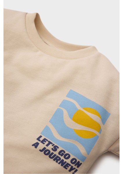 Erkek Bebek 2'li Takım Baskılı Sweatshirt Beli Paçası Lastikli Alt D3348A525SP