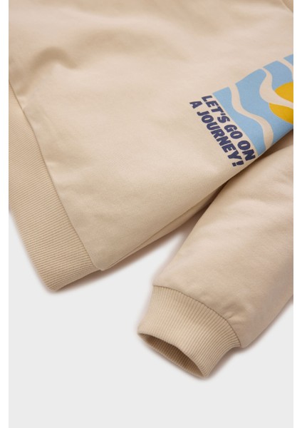 Erkek Bebek 2'li Takım Baskılı Sweatshirt Beli Paçası Lastikli Alt D3348A525SP