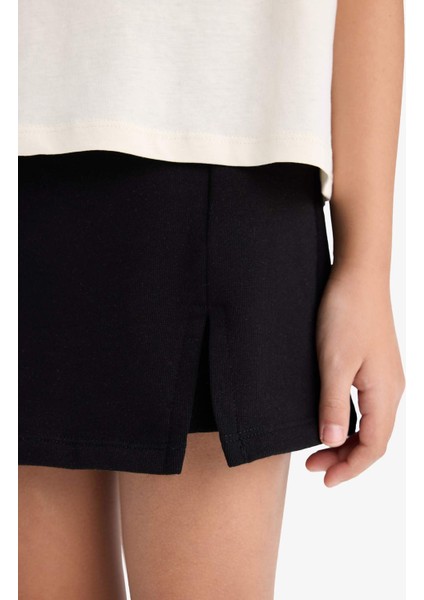 Kız Çocuk 2'li Takım Baskılı Kolsuz Tişört Şort Etek E1260A825SM