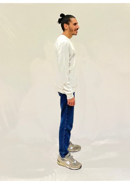 Erkek Bisiklet Yaka Rahat Kalıp 3 Iplik Kalın Orta Brooklyn Nakışlı Sweatshirt SPR24SW34 modelleri