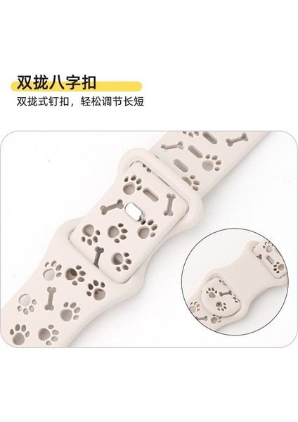 Apple Watch 11-10 46MM 9 8 7 45MM Se 6 5 4 44MM Ultra 49MM Uyumlu Paw & Bone Desenli Silikon Kordon fiyatları