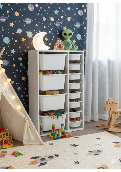 12 Çekmeceli Çok Amaçlı Oyuncak Dolabı ve Saklama Ünitesi – Çocuk Odası Düzenleyici Etiket Hediyeli indirimleri