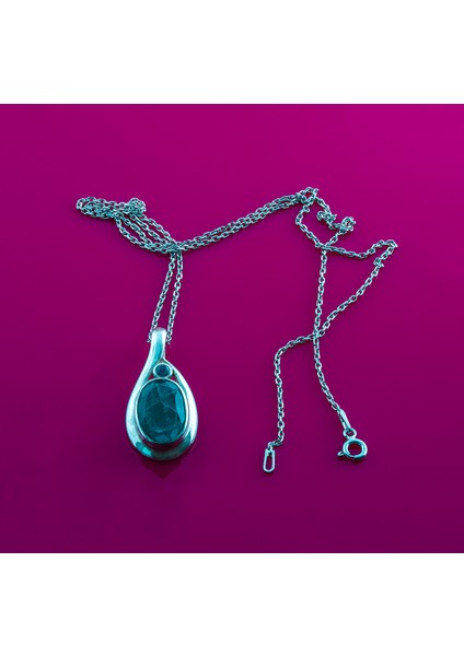 925 Ayar Gümüş Labradorit Taşlı El Yapımı Kadın Kolye, Zincir ile Birlikte Gönderilir Uzunluğu 40 cm modelleri