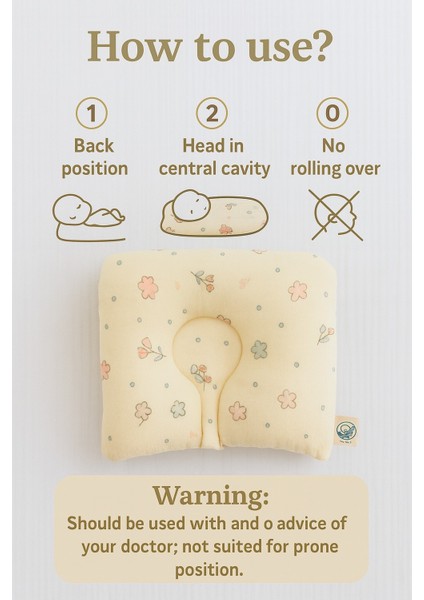 Bebek Konfor Yastığı - Bebek Yastığı, Oval , %100 Müslin Bebek Düz Kafa Yastığı indirimleri