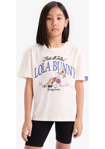 Kız Çocuk Looney Tunes Relax Fit Bisiklet Yaka Kısa Kollu Tişört D8825A825SP