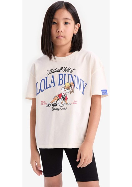 Kız Çocuk Looney Tunes Relax Fit Bisiklet Yaka Kısa Kollu Tişört D8825A825SP