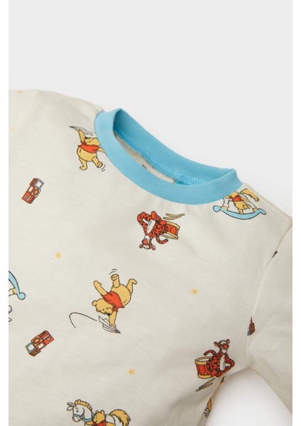Erkek Bebek Pijama Takımı Disney Winnie The Pooh Penye Uzun Kollu Üst Beli Lastikli Uzun Alt E0755A525SP