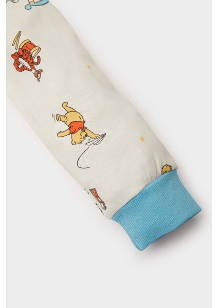 Erkek Bebek Pijama Takımı Disney Winnie The Pooh Penye Uzun Kollu Üst Beli Lastikli Uzun Alt E0755A525SP