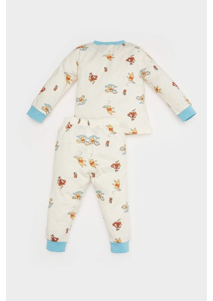 Erkek Bebek Pijama Takımı Disney Winnie The Pooh Penye Uzun Kollu Üst Beli Lastikli Uzun Alt E0755A525SP