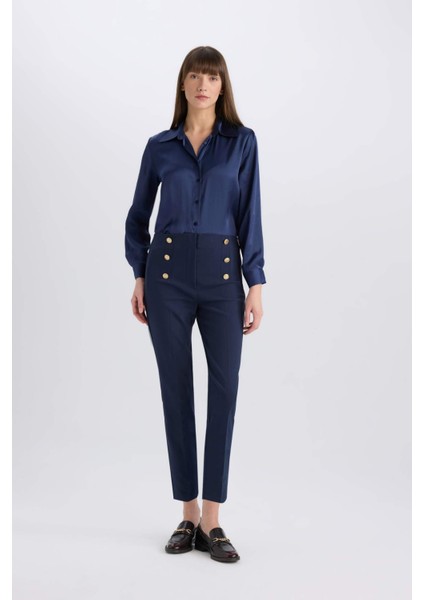 Regular Fit Saten Uzun Kollu Gömlek E1783AX24WN