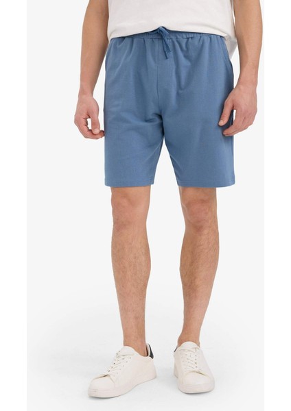 Slim Fit Dar Kesim Cepli Pamuklu Basic Düz Bermuda Şort W1105AZ25SP