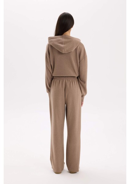 Wide Leg Geniş Bol Paça Beli Lastikli Bağcıklı Basic Düz Cepli Pantolon E1998AX24WN