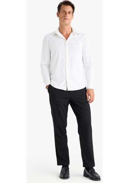 Yazlık Kumaş Pileli Pantolon Tailored Regular Fit Normal Kesim Basic Düz Cepli Düz Paça A7273AX25SP