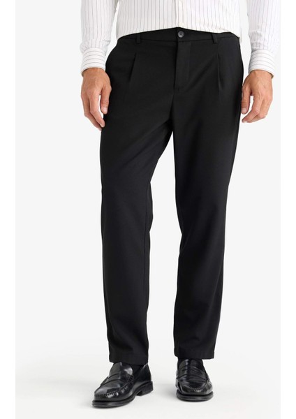 Yazlık Kumaş Pileli Pantolon Tailored Regular Fit Normal Kesim Basic Düz Cepli Düz Paça A7273AX25SP