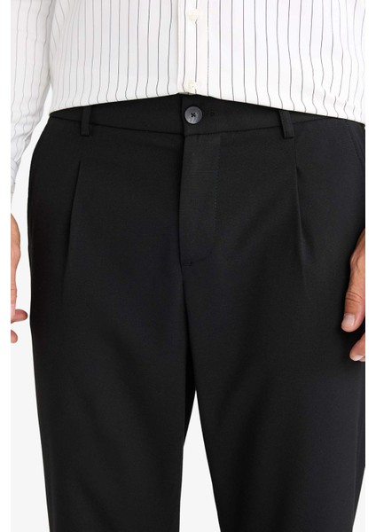 Yazlık Kumaş Pileli Pantolon Tailored Regular Fit Normal Kesim Basic Düz Cepli Düz Paça A7273AX25SP