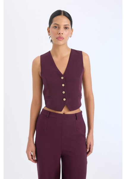 Regular Fit V Yaka Blazer Yelek E2364AX24AU