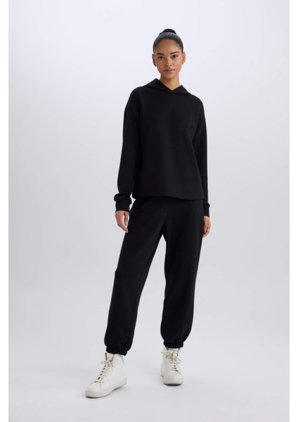 Fit Standart Fit Kapüşonlu Skuba Dalgıç Kumaş Sporcu Basic Düz Sweatshirt A5626AX25SP