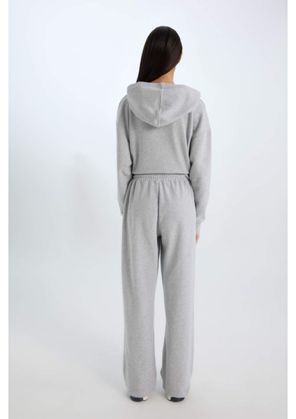 Wide Leg Kışlık Pantolon Geniş Bol Paça Beli Lastikli Bağcıklı Basic Düz Cepli E1998AX24WN