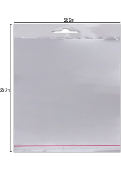 28*35 Sedefli Askılı (Askı Kısmı Beyaz) Bantlı OPP (Parlak-Şeffaf) Jelatin 100 Adet