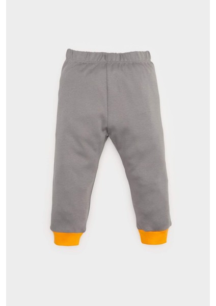Erkek Bebek Pijama Takımı Araç Baskılı Uzun Kollu Üst Beli Lastikli Uzun Alt E0752A525SP