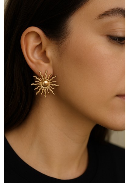 Altın Kaplama Kadın Işıltılı Güneş Küpe fiyatları
