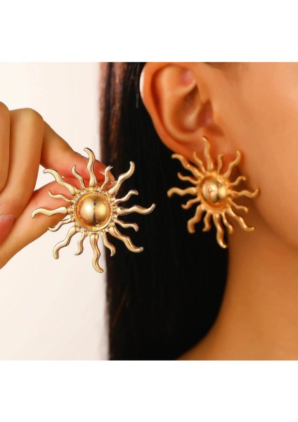 Altın Kaplama Kadın Işıltılı Güneş Küpe modelleri