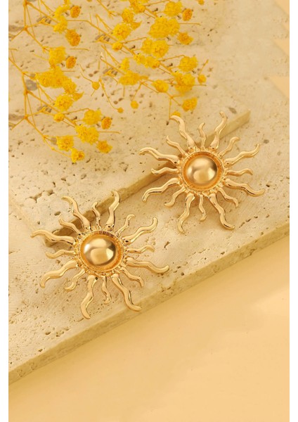 Altın Kaplama Kadın Işıltılı Güneş Küpe fırsatları