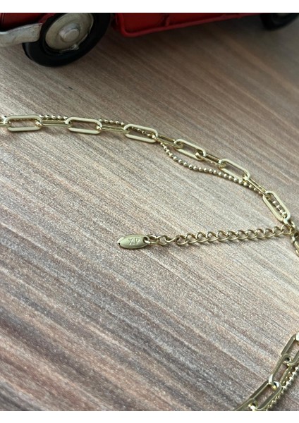 Kolye 2 zincirli Xupıng Kalite Ayar Zincir Parçalı 14 K Renk 45 cm Trend ve Şık Kolye uzatma zincirli fırsatları