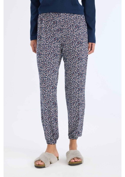 Pijama Takımı Uzun Kollu Üst Desenli Uzun Altı-Fall in Love E2357AX24WN