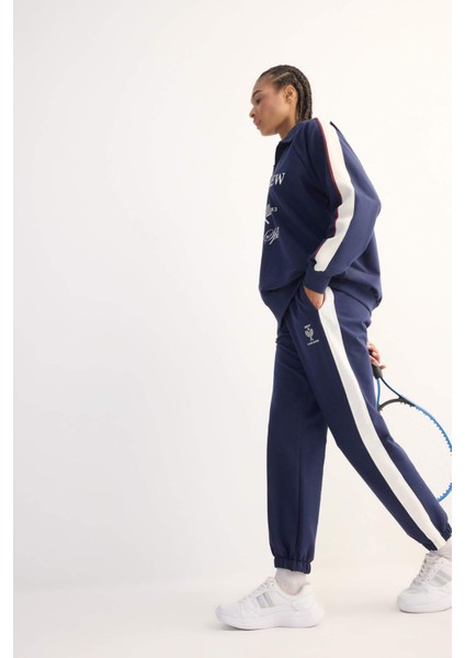 Fit Beli Bağcıklı Cepli Baskılı Standart Fit Jogger Sporcu Eşofman Altı