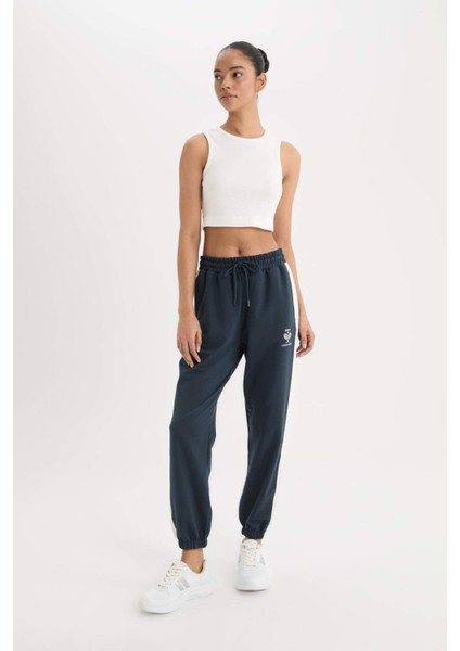 Fit Beli Bağcıklı Cepli Baskılı Standart Fit Jogger Sporcu Eşofman Altı