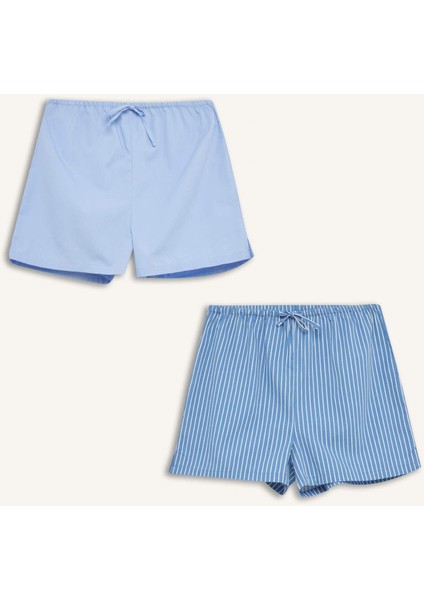 Fall in Love Çizgili Kısa Boy Poplin 2'li Şort Alt E2458AX24AU