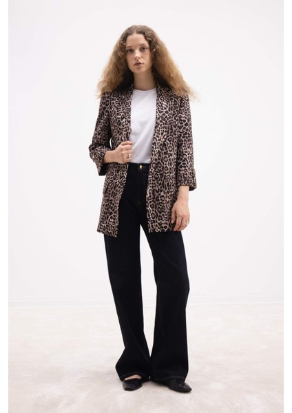 Regular Fit Leopar Desenli Blazer Ceket E1483AX24AU