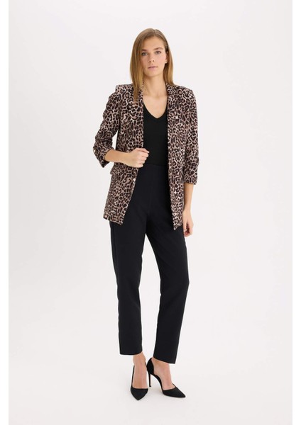 Regular Fit Leopar Desenli Blazer Ceket E1483AX24AU