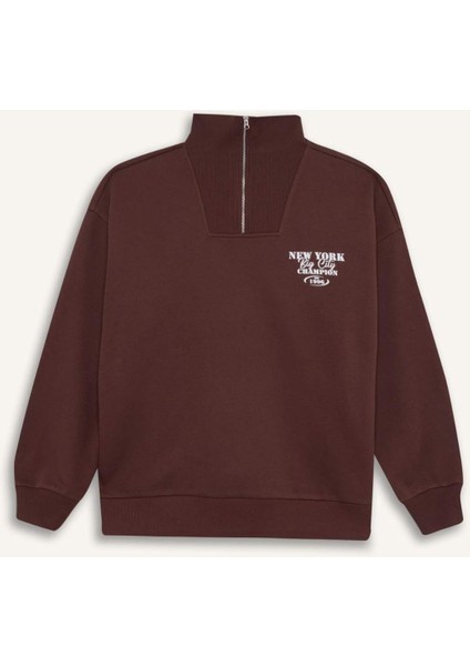 Coool Oversize Geniş Kalıp Basic Düz Sweatshirt E2433AX24WN