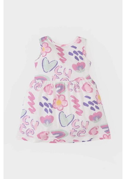 Kız Bebek Desenli Kolsuz Yazlık Elbise C0074A525HS