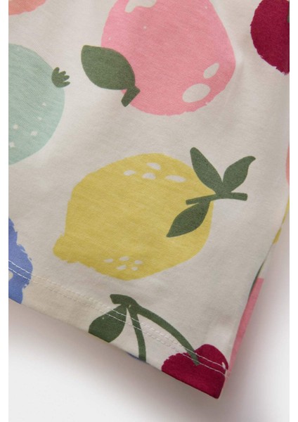 Kız Bebek Desenli Kısa Kollu 2'li Yazlık Elbise C0071A525SM