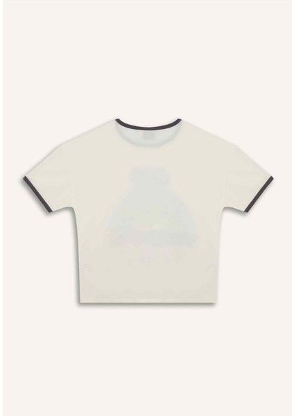 Kız Çocuk Star Wars-Mandalorian Relax Fit Bisiklet Yaka Ribana Kısa Kollu Tişört E0478A825SP