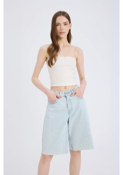 Normal Bel Jean Bermuda Şort E1149AX25SP