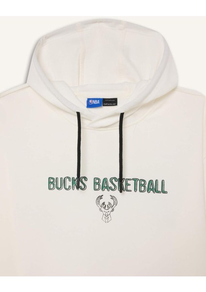 Fit NBA Milwaukee Bucks Oversize Geniş Kalıp Kapüşonlu Sırt Baskılı Kısa Kollu Tişört D6689AX25SP